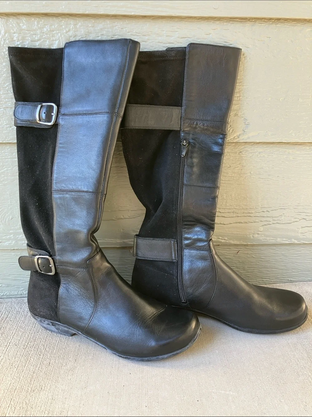 Dansko | Odessa Black Nappa Leather & Suede Tall Riding Boots